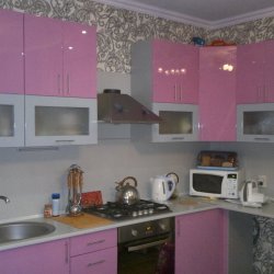 Нежно-розовая кухня МДФ крашенный (глянец)